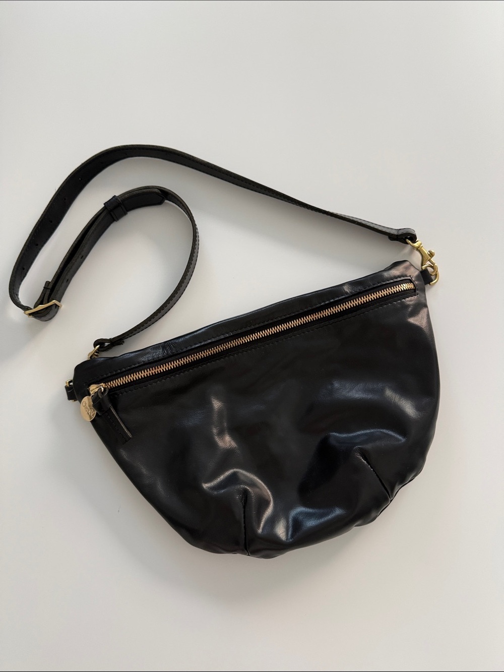 Clare V. black leather Grande Fanny crossbody